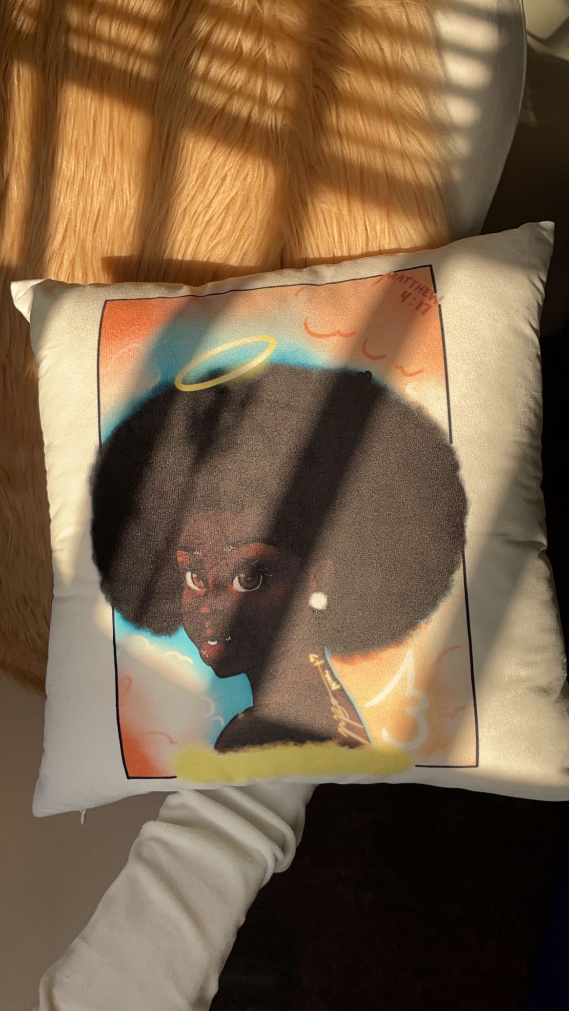 Dark-skinned Angel Plush Pillow